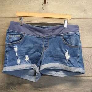 Denim Distressed Maternity Shorts Women's Size XL